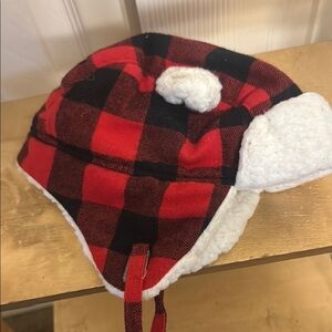 Plaid Red and Black Kids Winter Hat